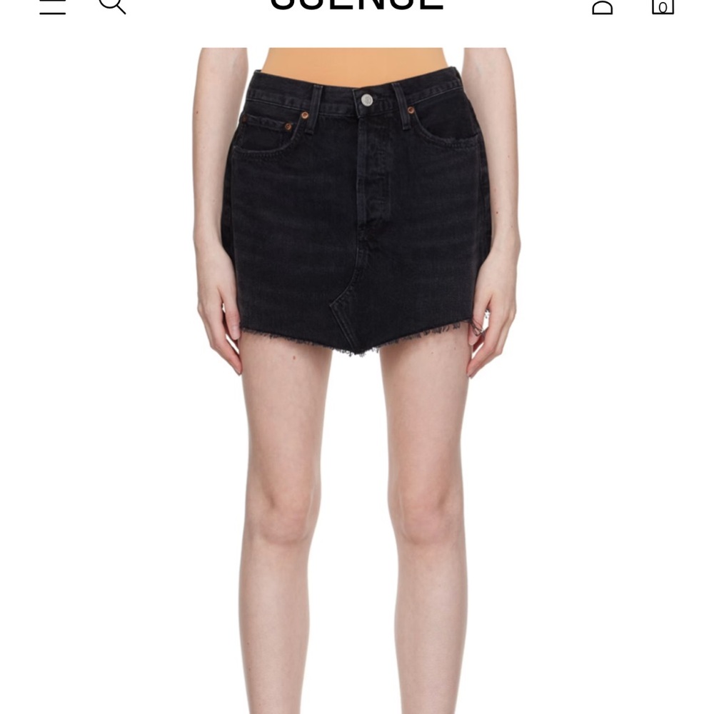 Agold Parker denim mini black washed skirt size 24